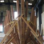 Construcion voilier St Michel en Sappeli et Chêne par Bourgoin Bois